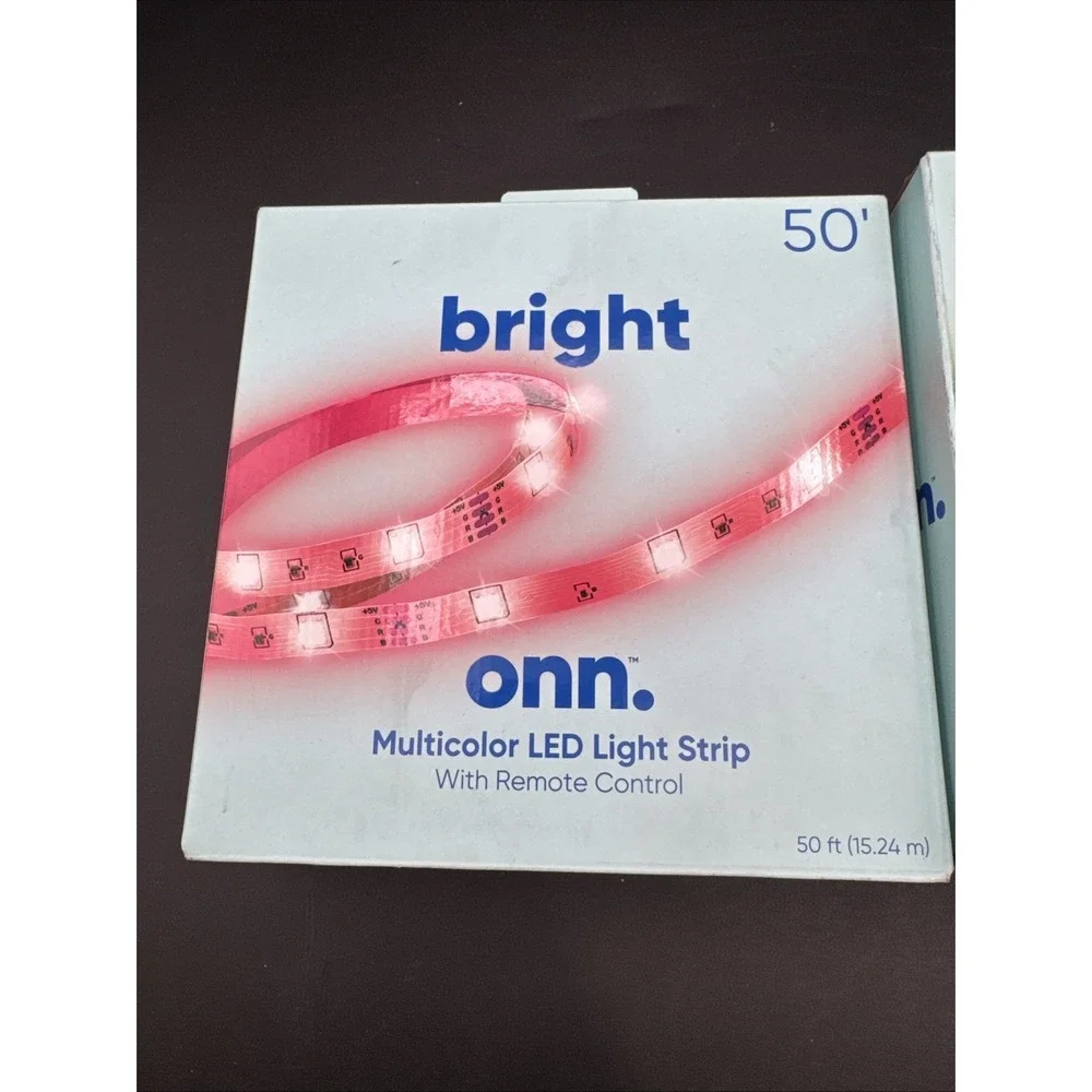 Lot Of 2 onn Multicolor LED Light Strip with Remote Control, 150' Total New